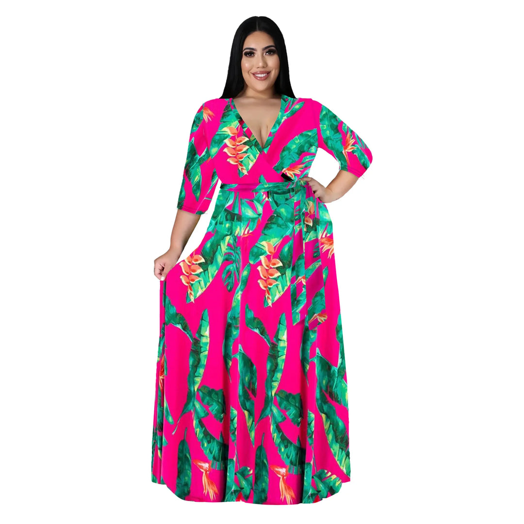 Fall Fashion Plus Size Maxi Evening Dress