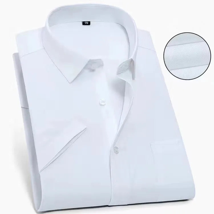 Plus Size Men's Formal Dress Shirt - Autumn Office Wear, Long Sleeve, Blue/Black, 10XL-11XL, 160KG