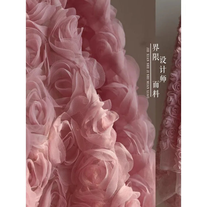 Rose Mesh Fabric Dress Material