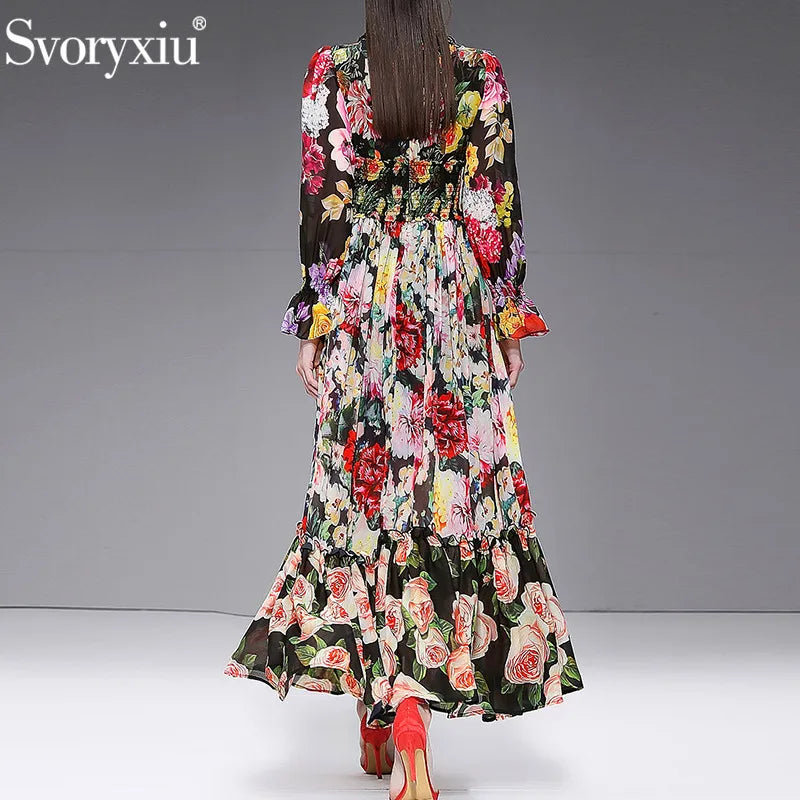 Custom Maxi Dress: Elegant Boho Holiday Print (S-XXL)