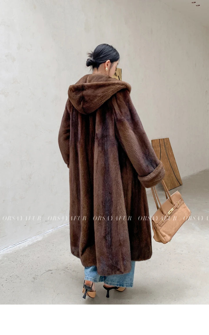 Luxurious Velvet Mink Fur Coat