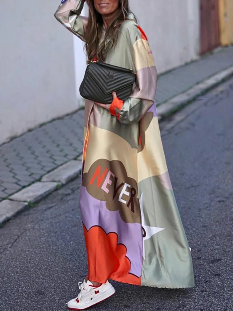 Stylish Women's Patchwork Maxi Dress - Office Lady Essential!