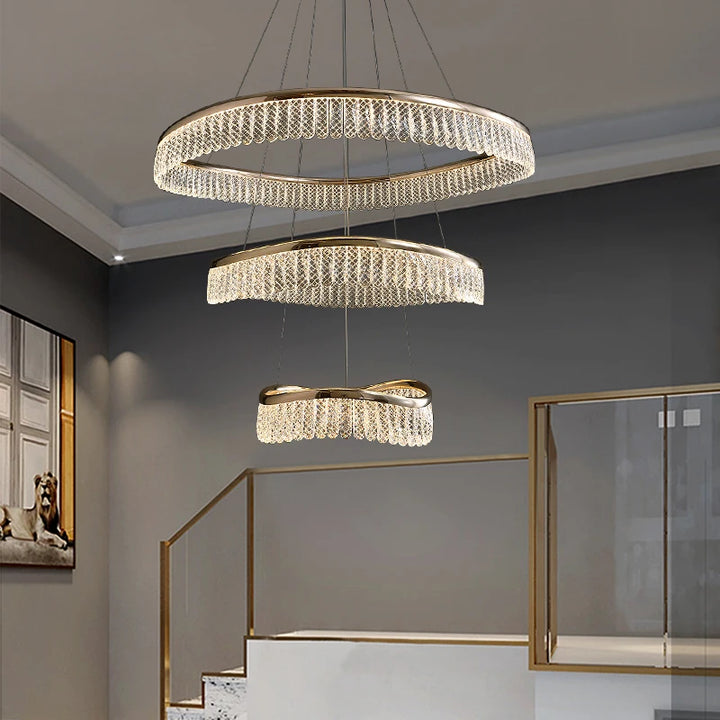 Modern Crystal Chandelier for Living Room Indoor Minimalist LED Lighting Ceiling Chandelier Drawing Room Lighting Pendant Lamp