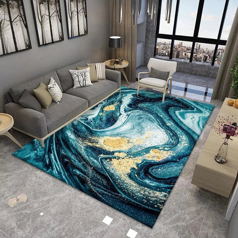 Nordic Marble Living Room Carpet Light Luxury Abstract Balcony Study Area Rugs Bedroom Carpets Cloakroom Non-slip Floor Mats