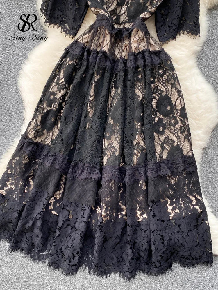 SINGREINY Lace Evening Party Dress 2022