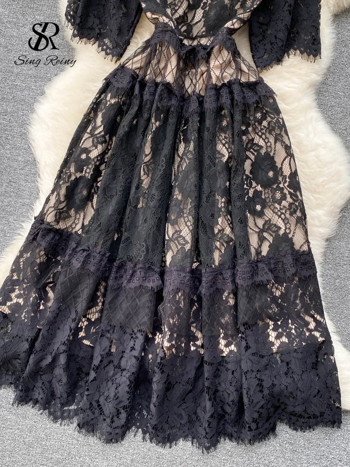SINGREINY Lace Evening Party Dress 2022