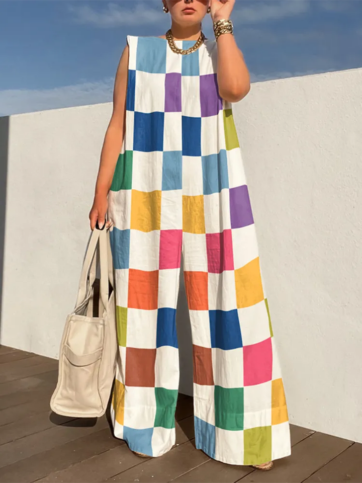 Upgrade Your Summer Wardrobe with Missuoo's Colorful Plaid Jumpsuit