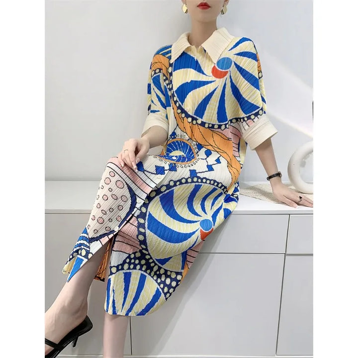 Plus Size Printed Dress with Single Breasted Cardigan - 2024 Fashion for Women's Spring & Summer