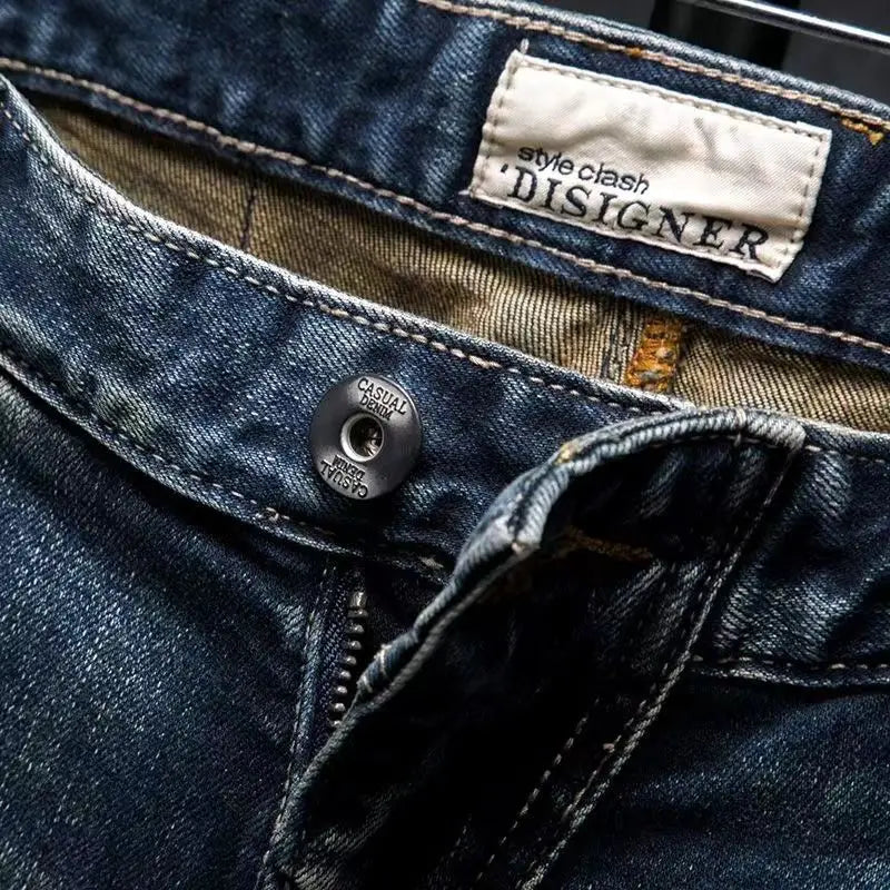 Stylish Men's Cargo Vintage Denim Trousers