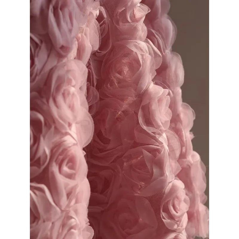 Rose Mesh Fabric Dress Material