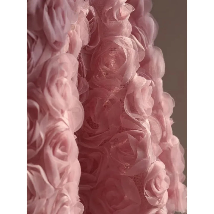 Rose Mesh Fabric Dress Material