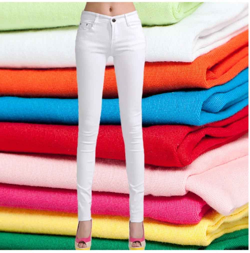 Elegant Office Pants for Women: Candy Color Pencil Trousers