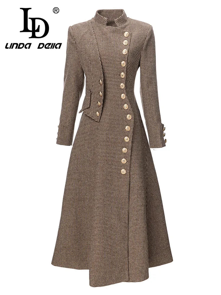Stylish LD LINDA DELLA 2023 Winter Coat - Elegant Single-breasted Solid Color - Women's Sizes