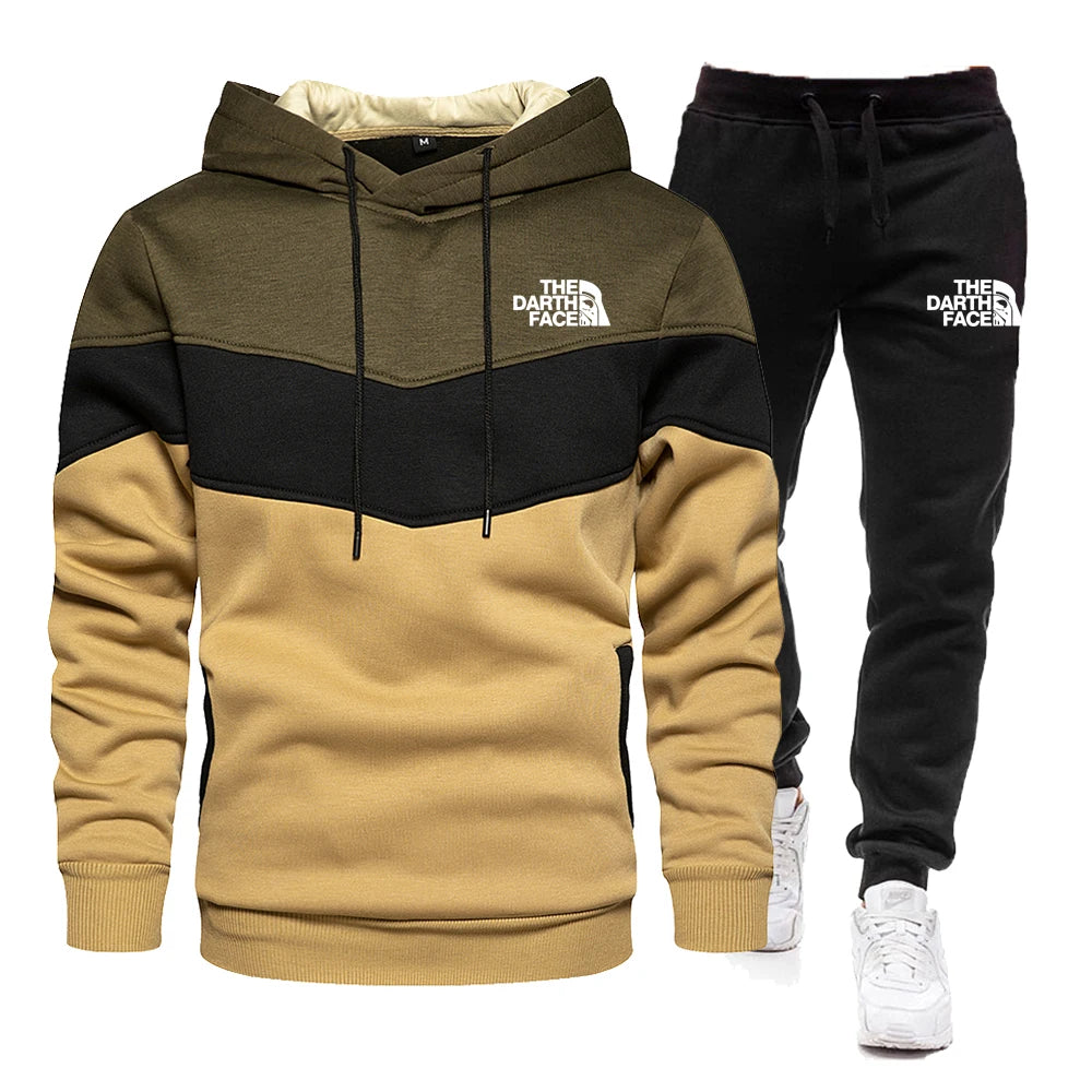 2023 New Men Hoodies Sweatshirt+Sweatpants Suit Autumn Winter Brand Sportswear Sets Tracksuit Men's Pullover Jacket Set