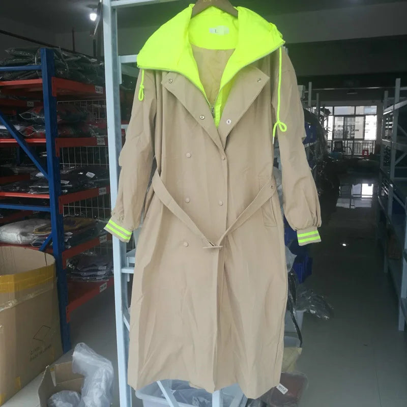 Hot Sell Korean Khaki Trench Coat