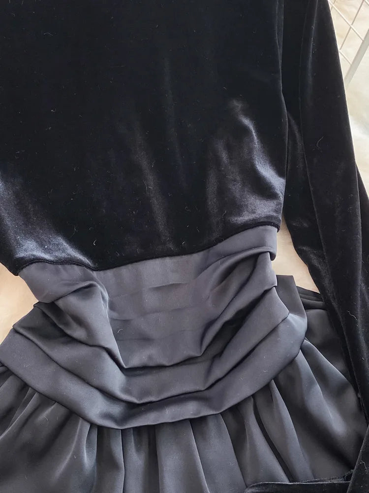 EWQ Sweet Casual Two Piece Set For Women Ruffles Patchwork Shirts Solid Color High Waist Skirts Suits Autumn 2023 New 27SN4000