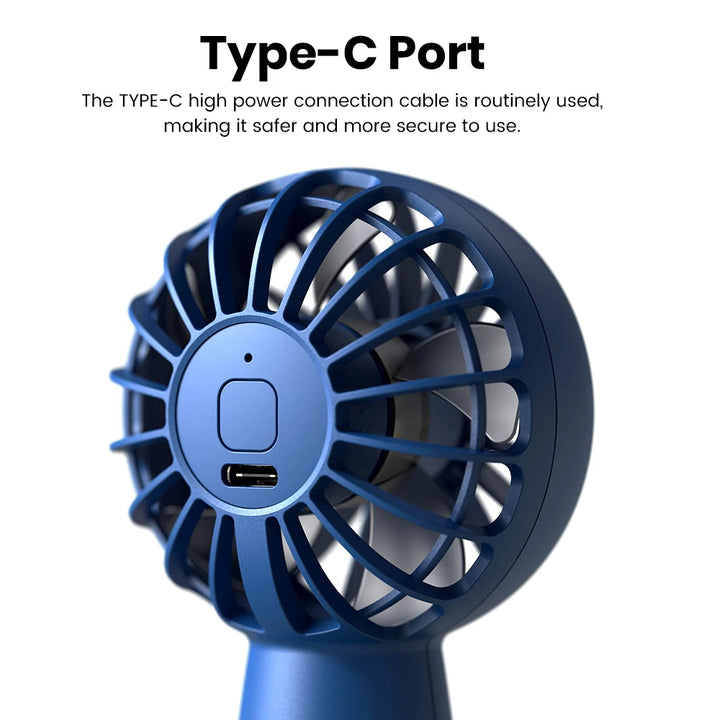 TOPK Mini Portable Fan 3 Speeds USB Rechargeable Handheld Fan