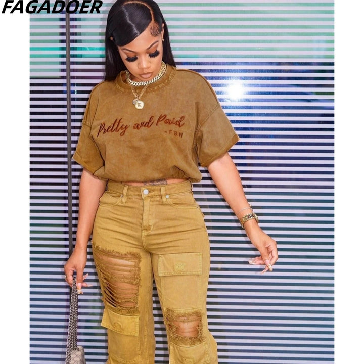 Upgrade Your Style with FAGADOER Cargo Pant Sets - Perfect for Streetwear or Casual Outings