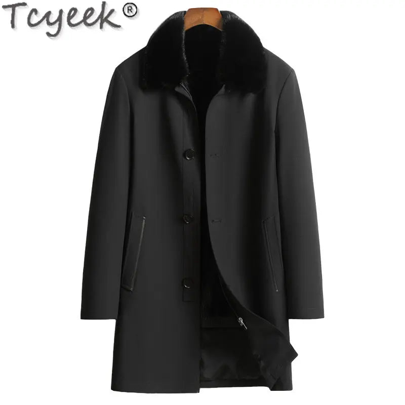 Men's Winter Parka with Real Mink Fur Liner