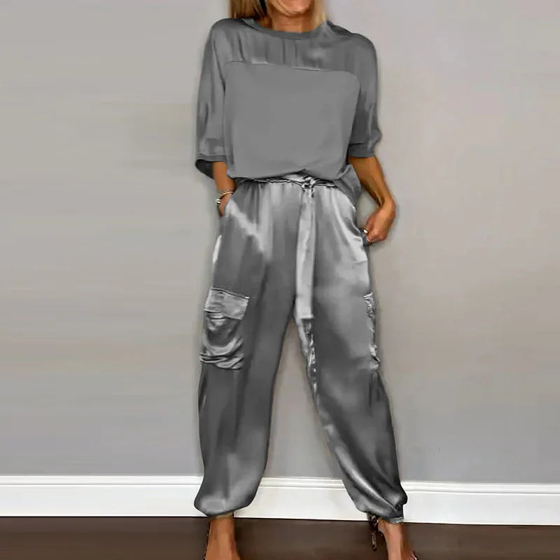 Effortless Summer Chic: Multi Color Two Piece Set for Women - Comfortable & Stylish!
