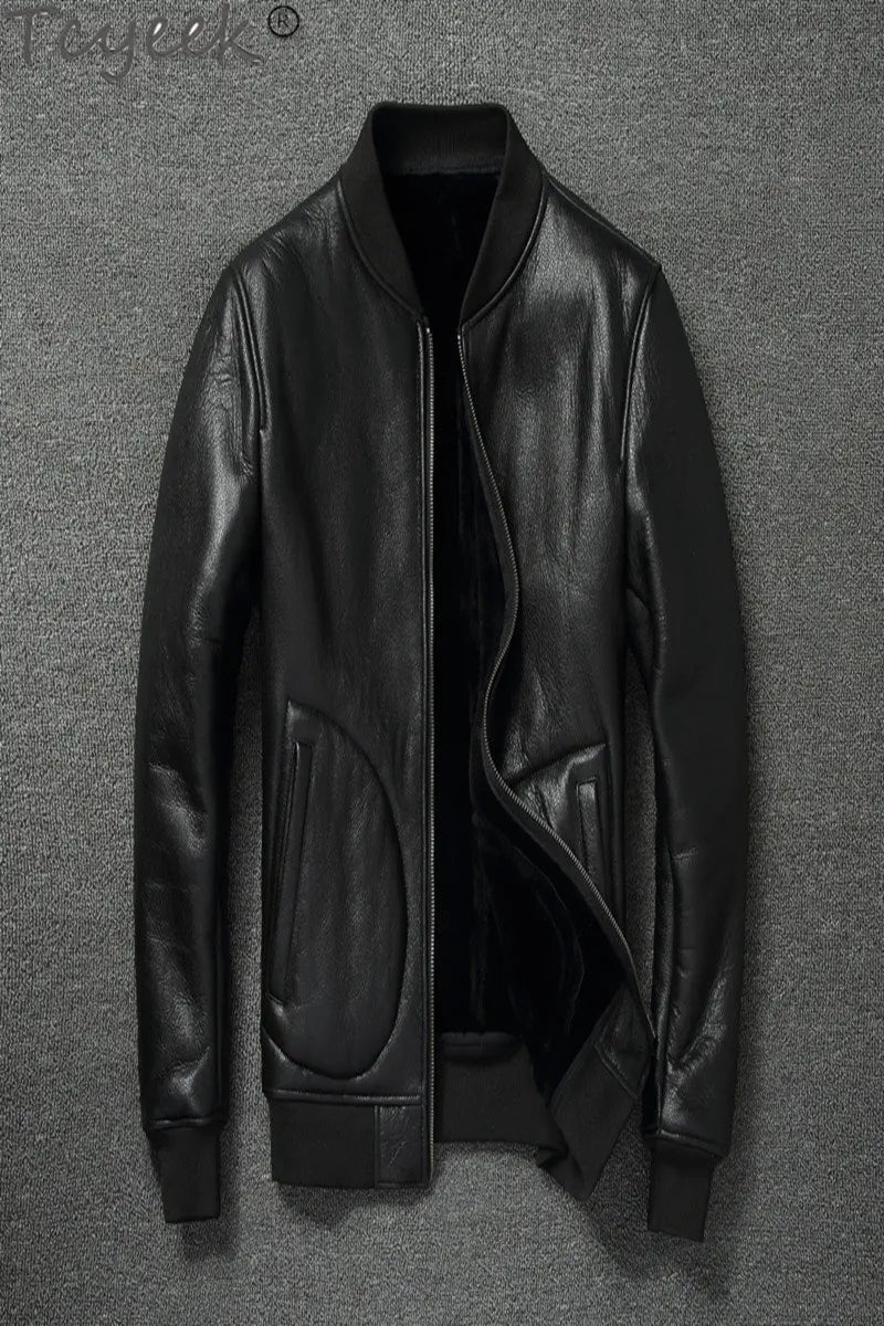 Men's Winter Fur Coats - Genuine Sheepskin Leather Jackets