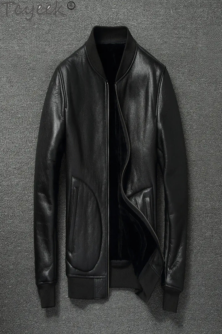 Men's Winter Fur Coats - Genuine Sheepskin Leather Jackets