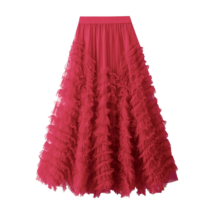 Fairycore Tutu Skirt - High Waist, Pleated, Long, Solid Color