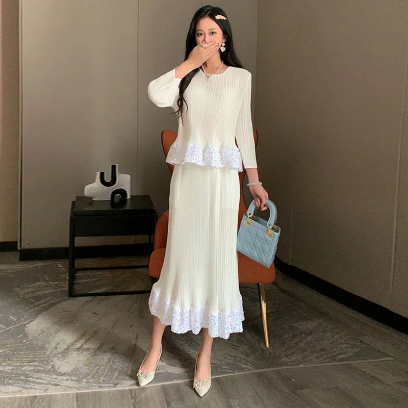 2024 Summer High-End Pleated Suit for Women