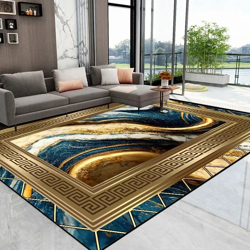 Modern Luxury Golden carpet for living room Abstract Decoration Large Carpets Coffee Table Side Rug Rooms Decor Mat tapis salon