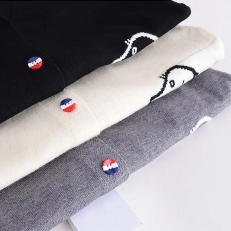 Korean Style Knit Cardigan - Y2K Fall Winter Coat