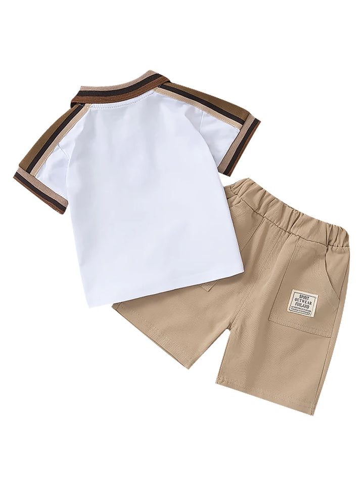 Upgrade Your Child's Summer Style with LJMOFA Kids Clothing - 2Pcs Polo T-shirt + Shorts Set