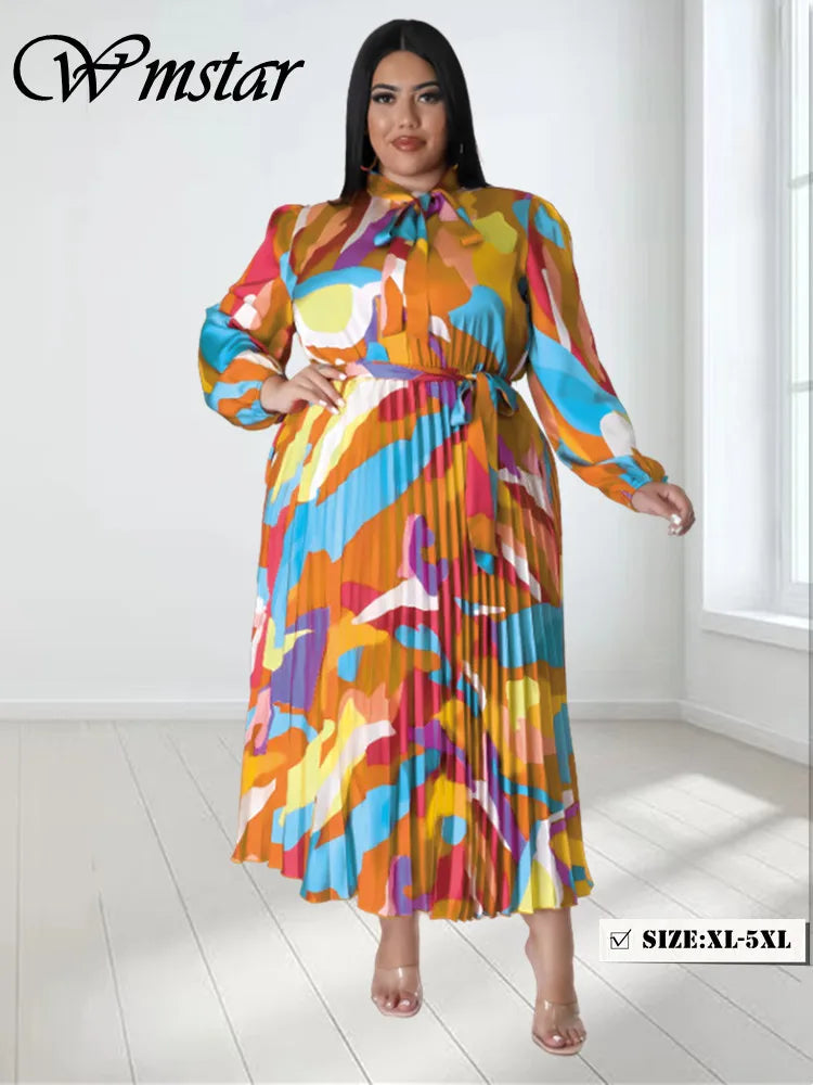 Wmstar Printed Tie Dye Maxi Dress