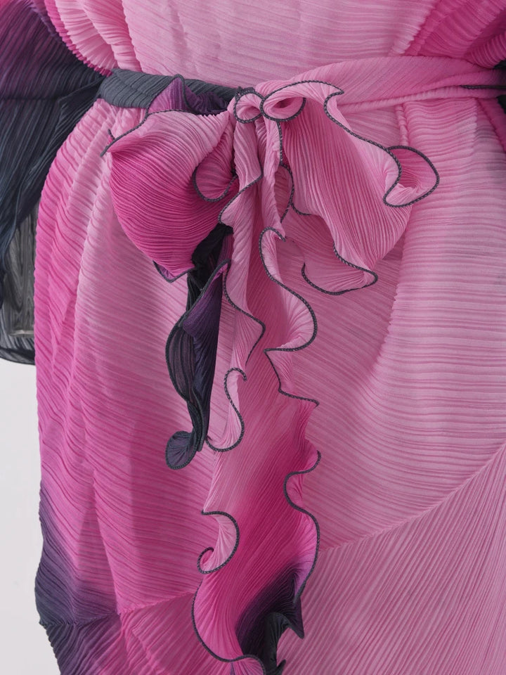 LANMREM 2024 Ruffle Dress | Color Gradient | Irregular | One Size | ASIAN Size