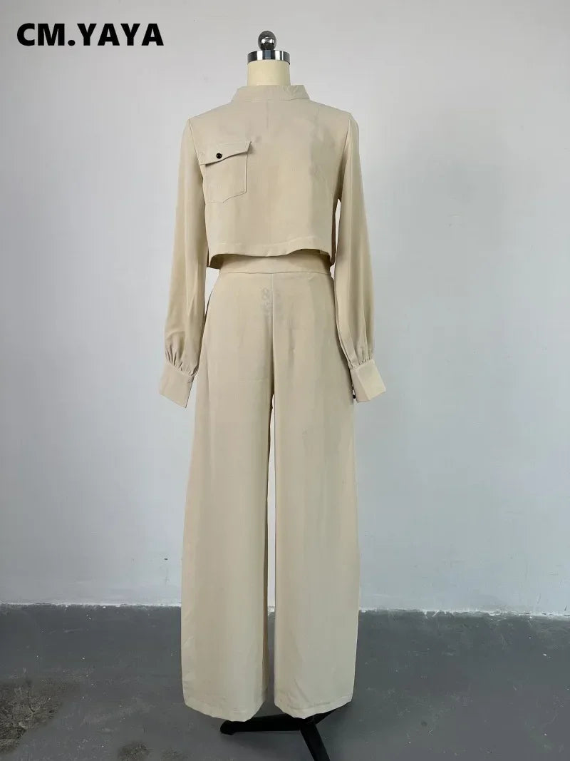 Upgrade Your Style with CM.YAYA Vintage Women's 2-Piece Tracksuit for Autumn 2023