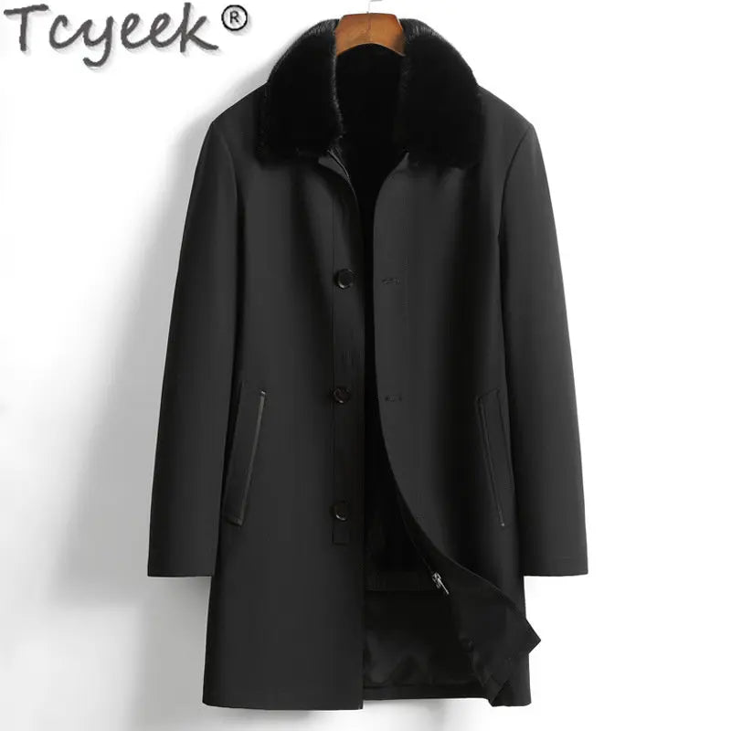 Men's Winter Parka with Real Mink Fur Liner