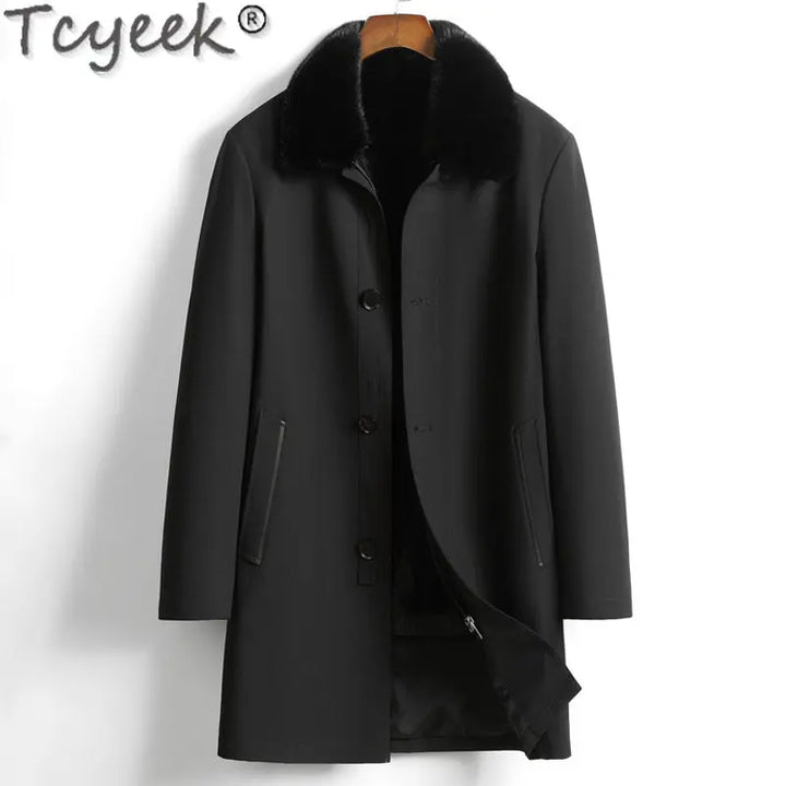 Men's Winter Parka with Real Mink Fur Liner