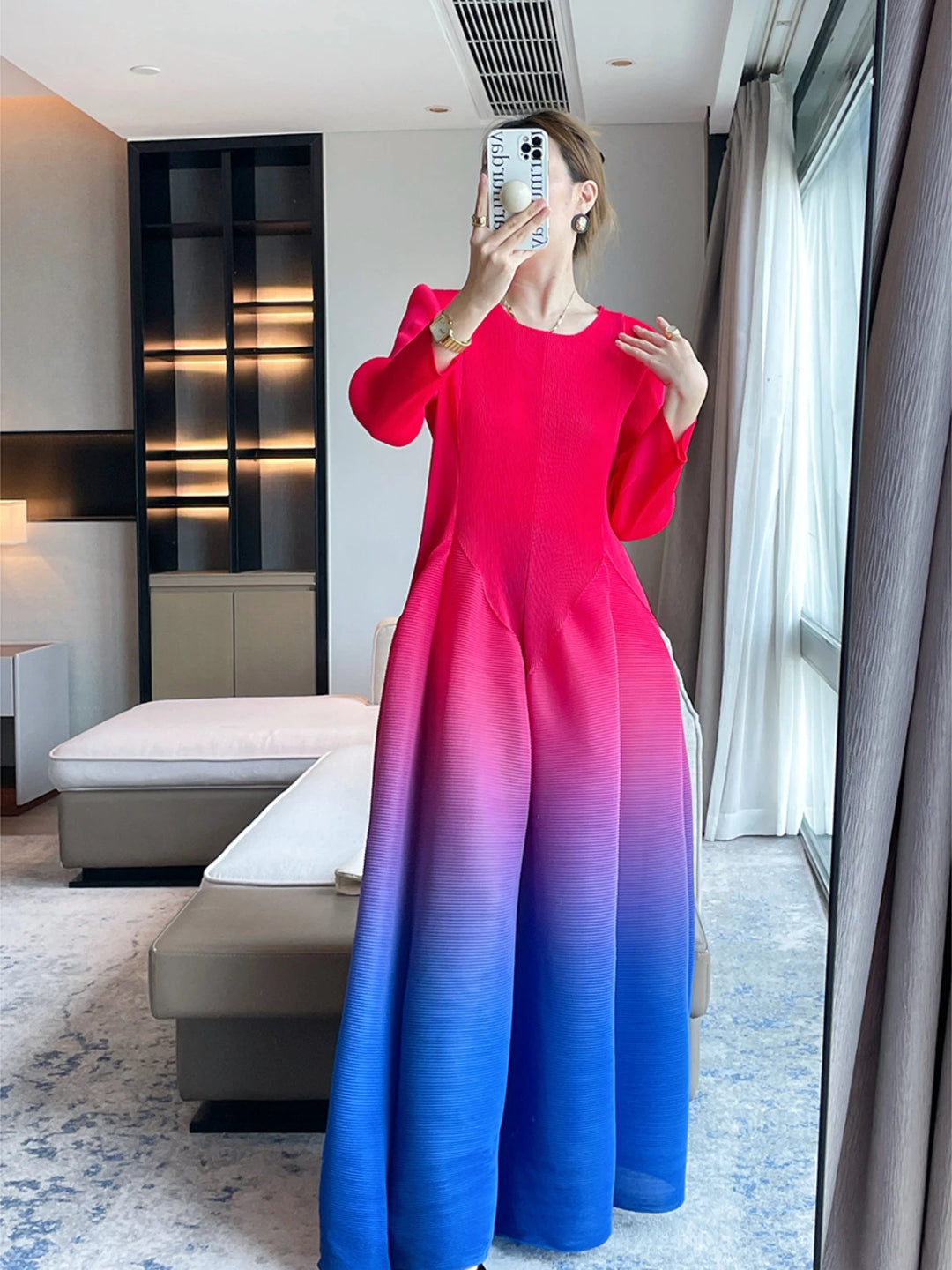 Elegant Gradient Maxi Dress for Women - 2023 Autumn Collection