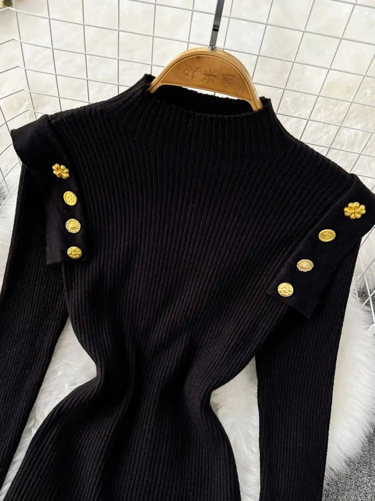 2023 Winter Fashion Suit Women's Half High Collar