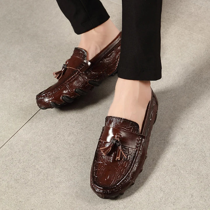 Men's Crocodile Pattern Leather Loafers