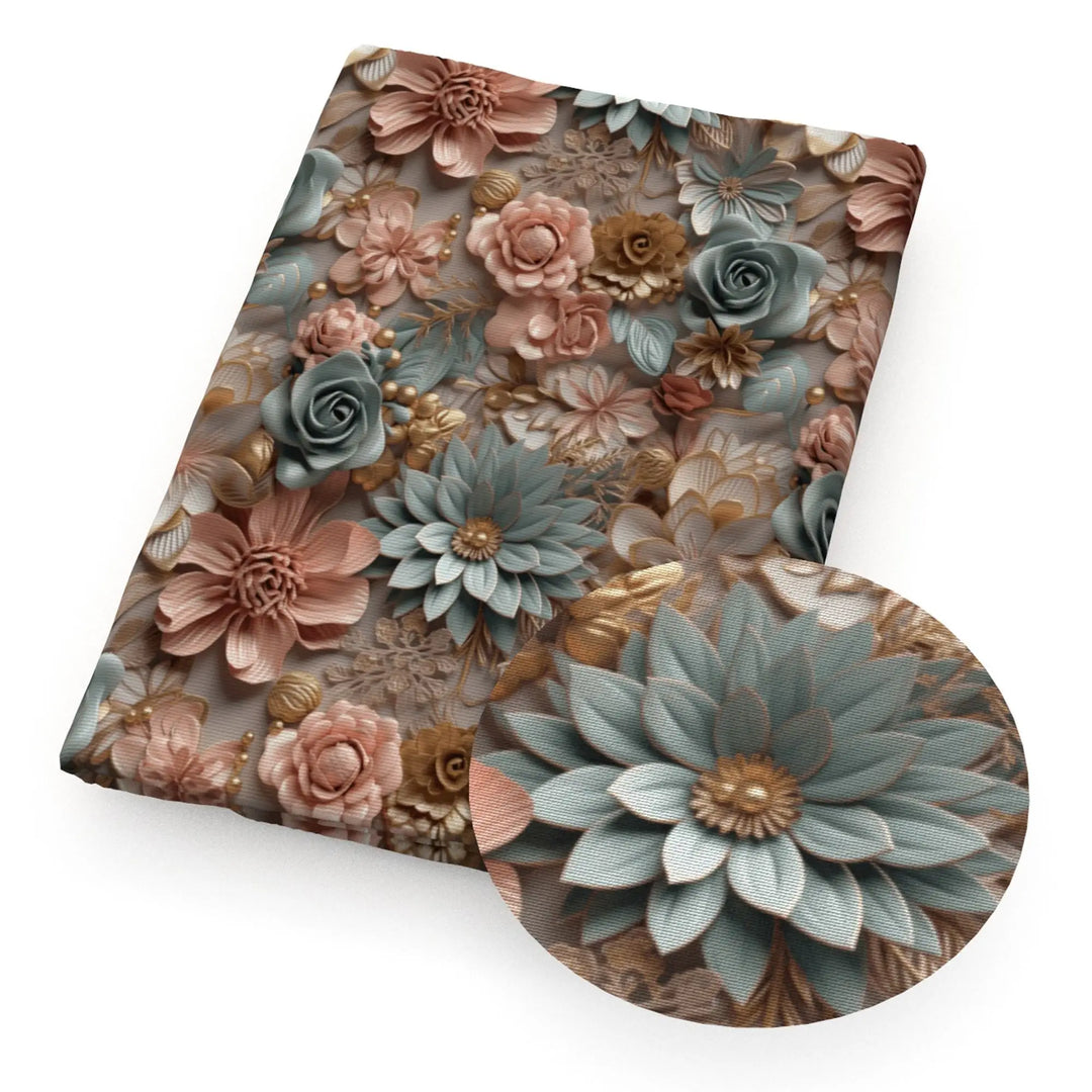 Polyester Cotton Fabric - 3D Floral Series