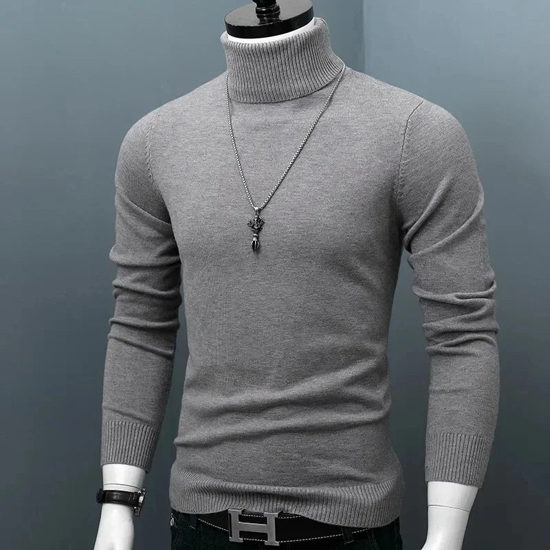 Winter Thick Warm Sweater Men Turtleneck Sweaters Slim Fit  Pullover Men Classic Brand  Casual Male Sweater L05