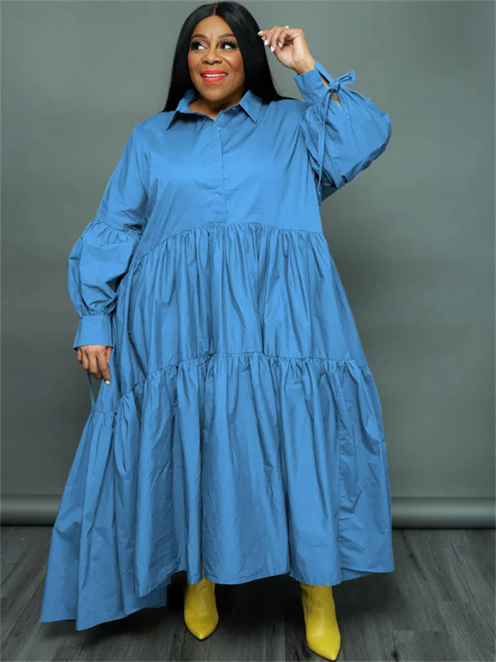 Wmstar Plus Size Maxi Shirt Dress