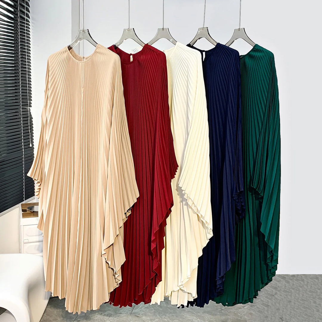 Chic Irregular Pleated Long Dress