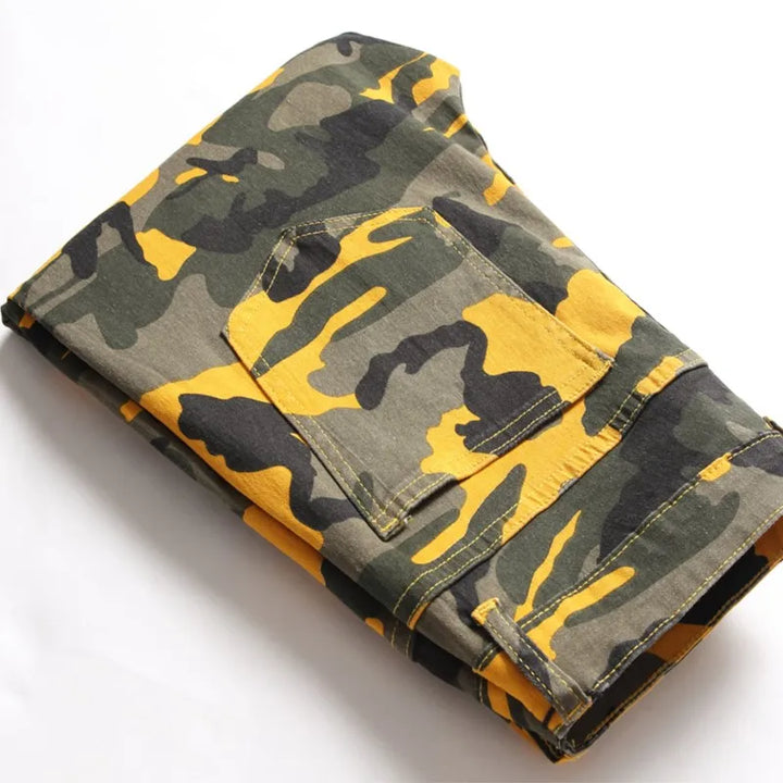 High Quality Camo Denim Jeans - Men's Fashion