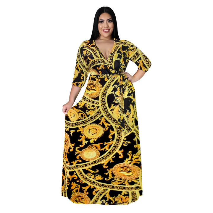 Fall Fashion Plus Size Maxi Evening Dress