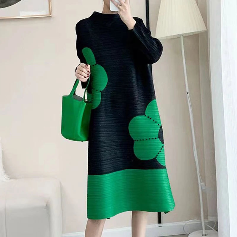 2023 Elegant French Pleated Dress for Women - Spring/Autumn Luxury Evening Wear