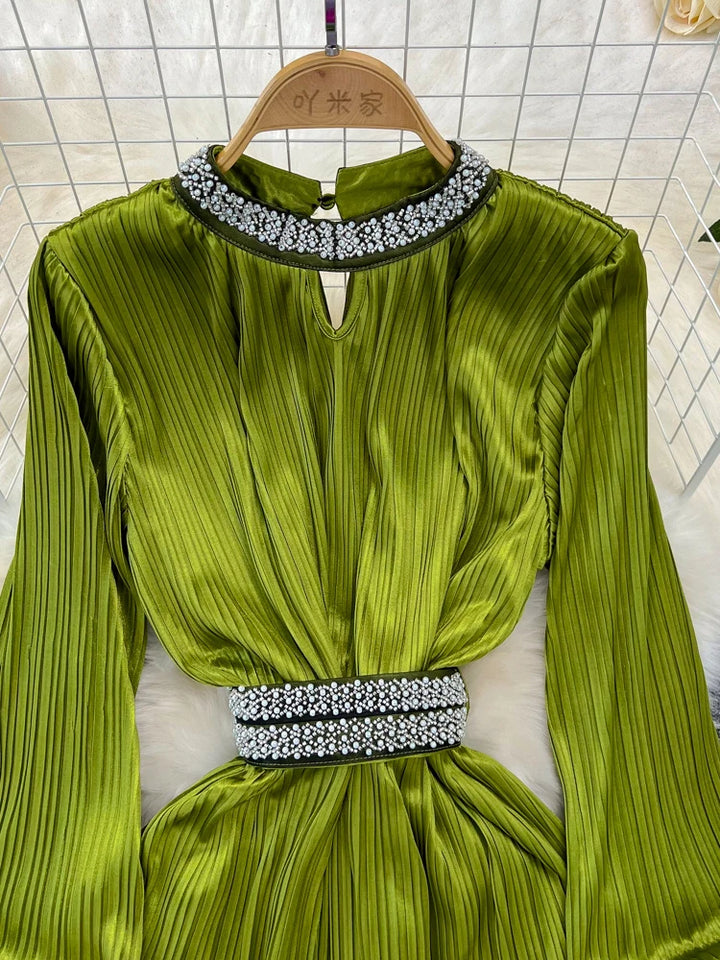 XFPV Women Diamond Pleated Dress SM9902