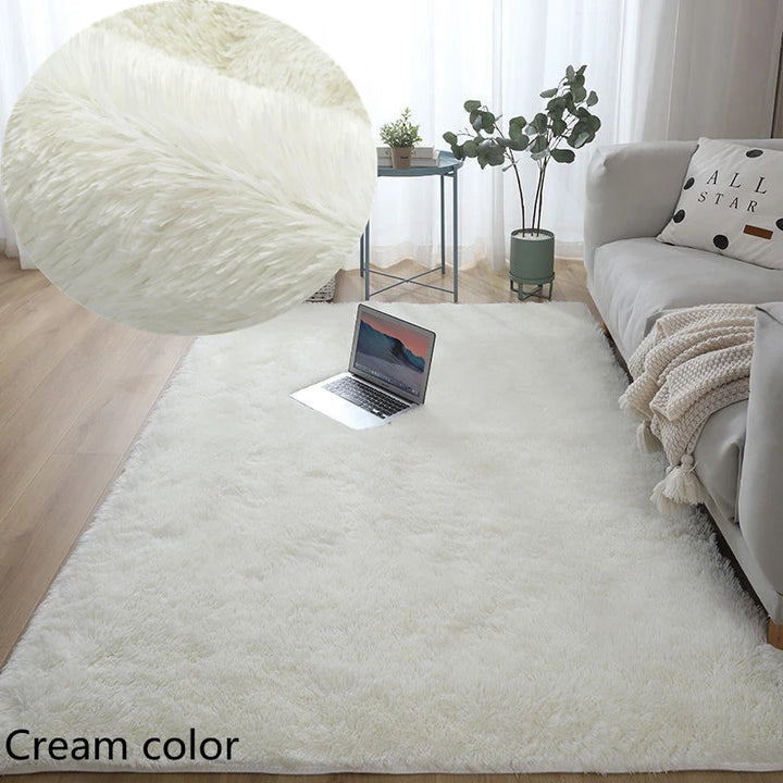 White Fluffy Hall Carpet Modern Living Room Bedroom Home Decor Large Mats Thickened Non-Slip Girl Children's Room Pink Furry Rug