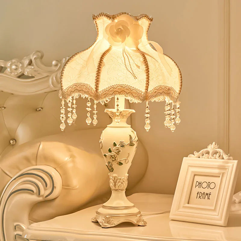 European vintage creative palace lace resin Table Lamps Romantic warm Dimmer Switch for BedsideFoyerStudioWedding room AS022