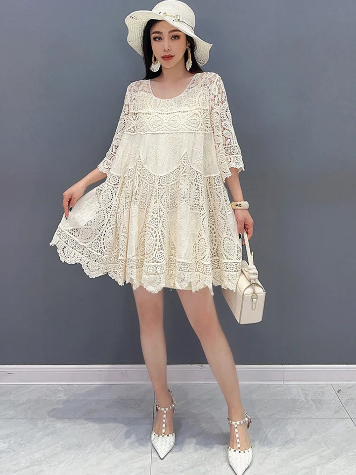 2024 Spring Lace Dress | Cute & Elegant | Loose Fit | SHENGPALAE